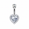 Piercing Ombelico Cuore con Cristalli