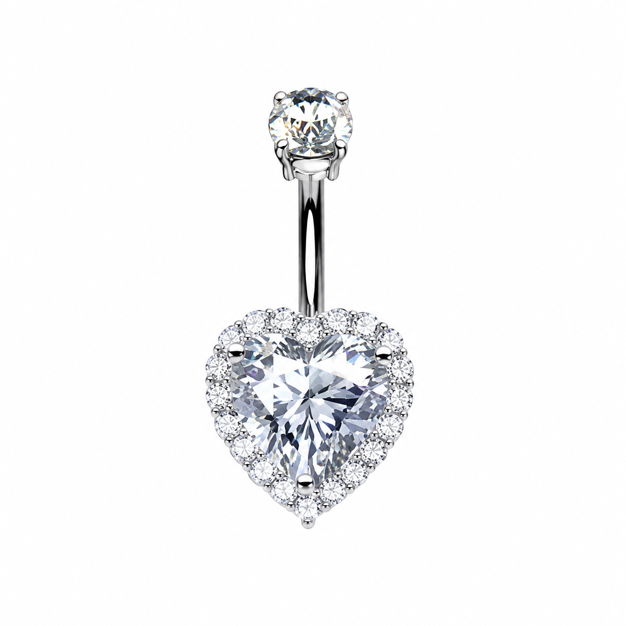 Piercing Ombelico Cuore con Cristalli