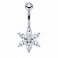 Piercing Ombelico Fiore di Cristallo