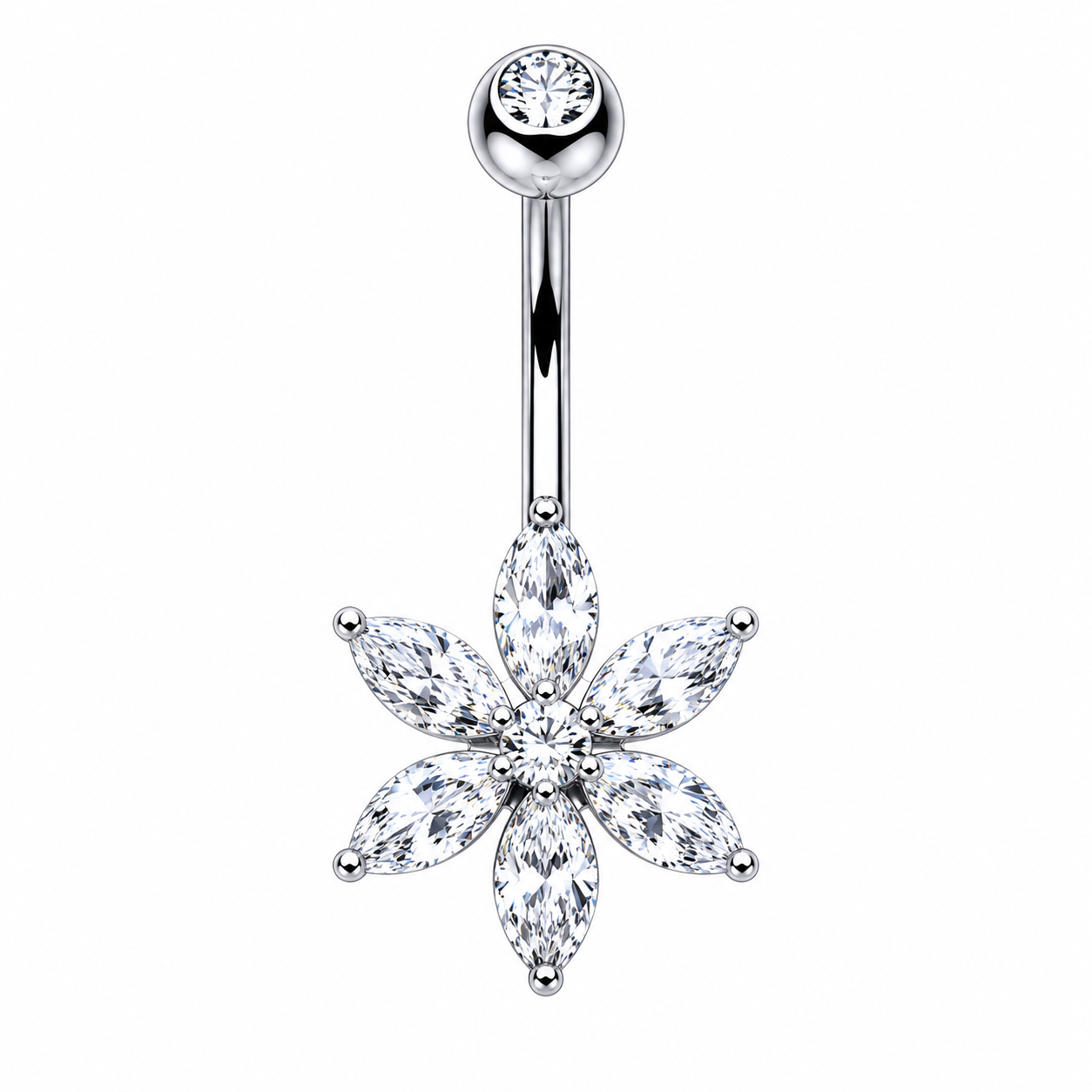 Piercing Ombelico Fiore di Cristallo