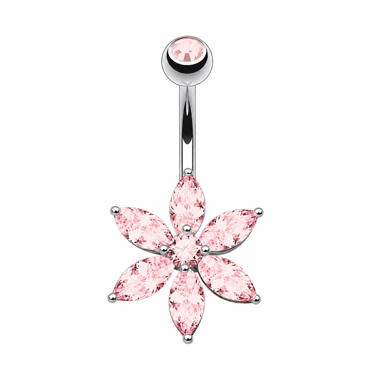 Piercing Ombelico Fiore di Cristallo