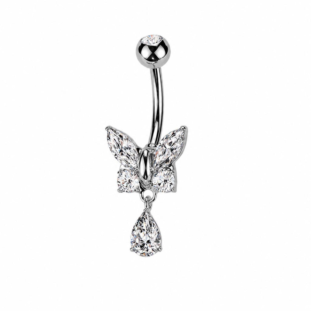Piercing Ombelico Farfalla con Cristalli
