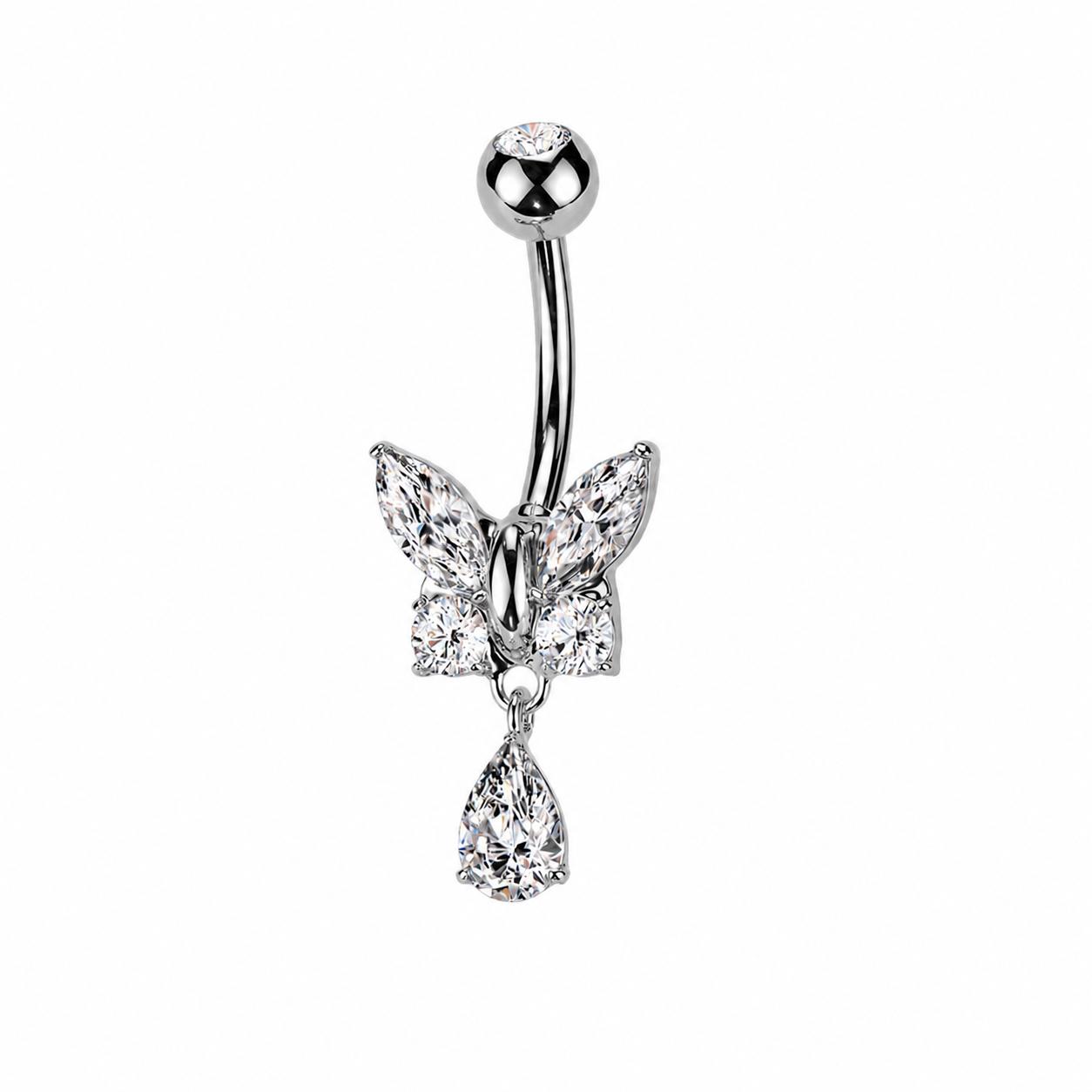 Piercing Ombelico Farfalla con Cristalli