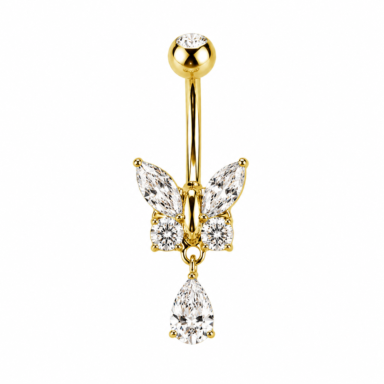 Piercing Ombelico Farfalla con Cristalli