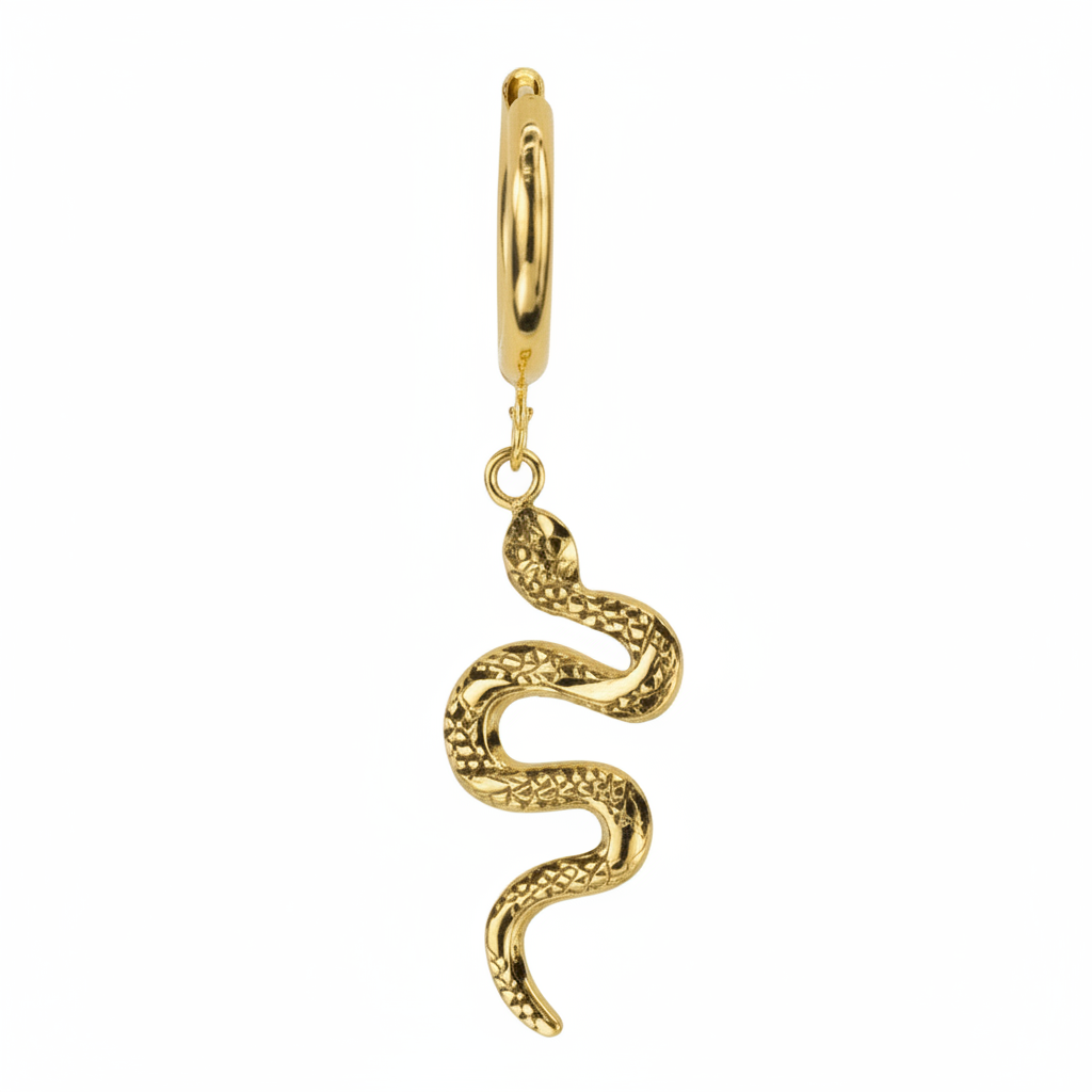 Cerchietto piercing serpente oro