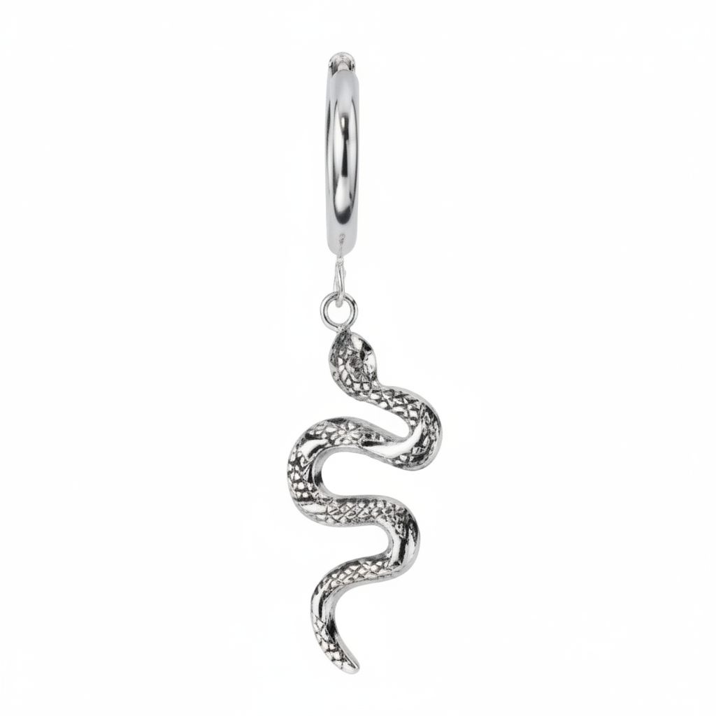 Cerchietto piercing serpente argento