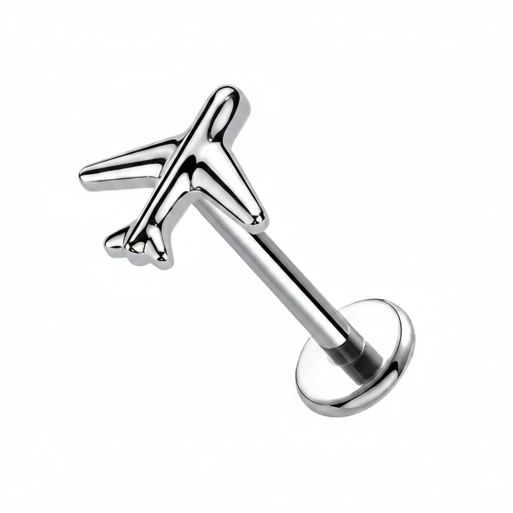Piercing Labret Aereo Argento Singolo