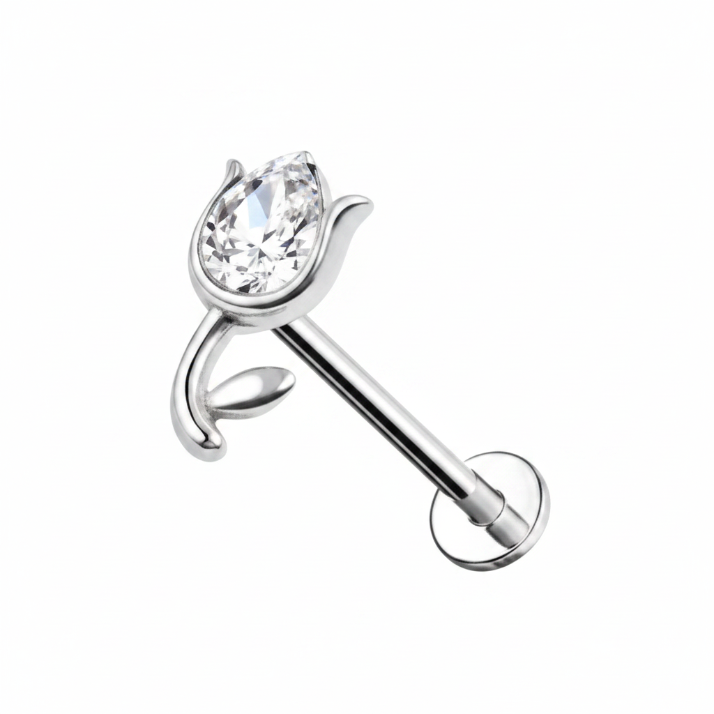 Piercing Labret Cristallo Argento